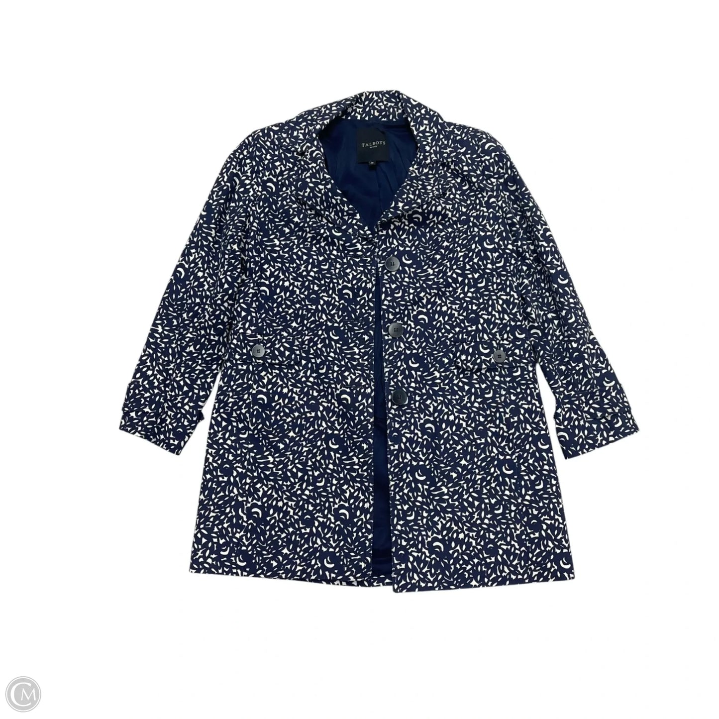 Jacket Windbreaker By Talbots In Navy, Size: Mp