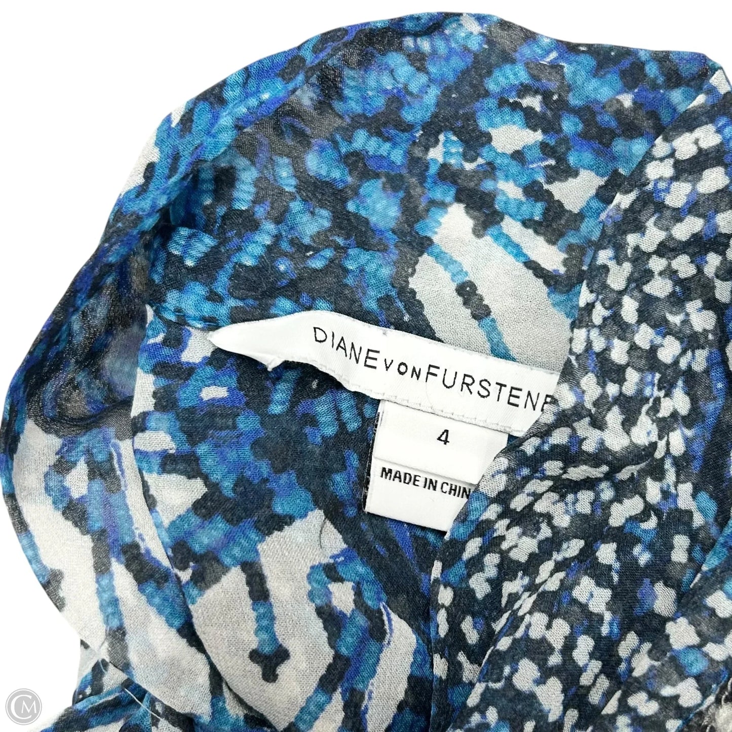 Dress Designer By Diane Von Furstenberg In Black & Blue, Size: S