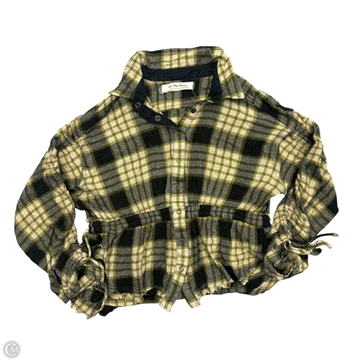 Top 3/4 Sleeve By We The Free In Plaid Pattern, Size: Xs