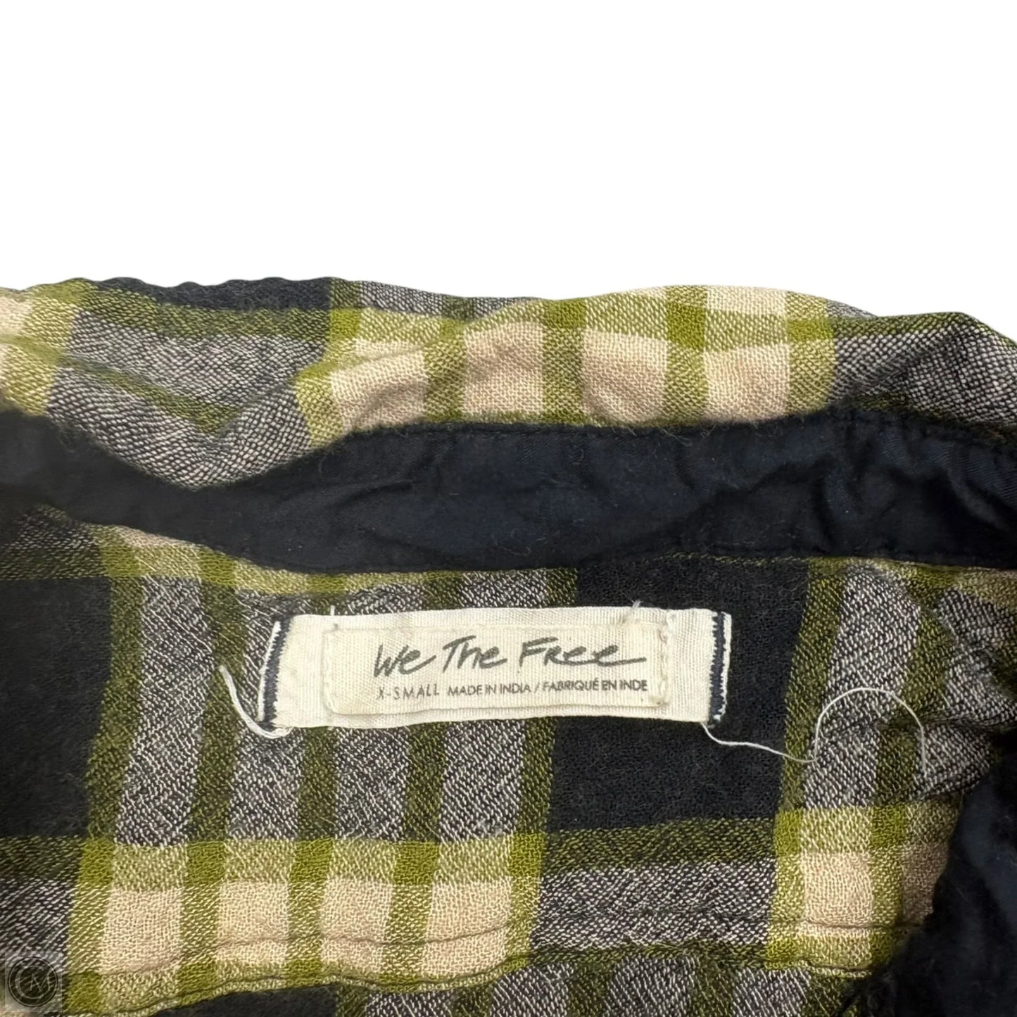 Top 3/4 Sleeve By We The Free In Plaid Pattern, Size: Xs