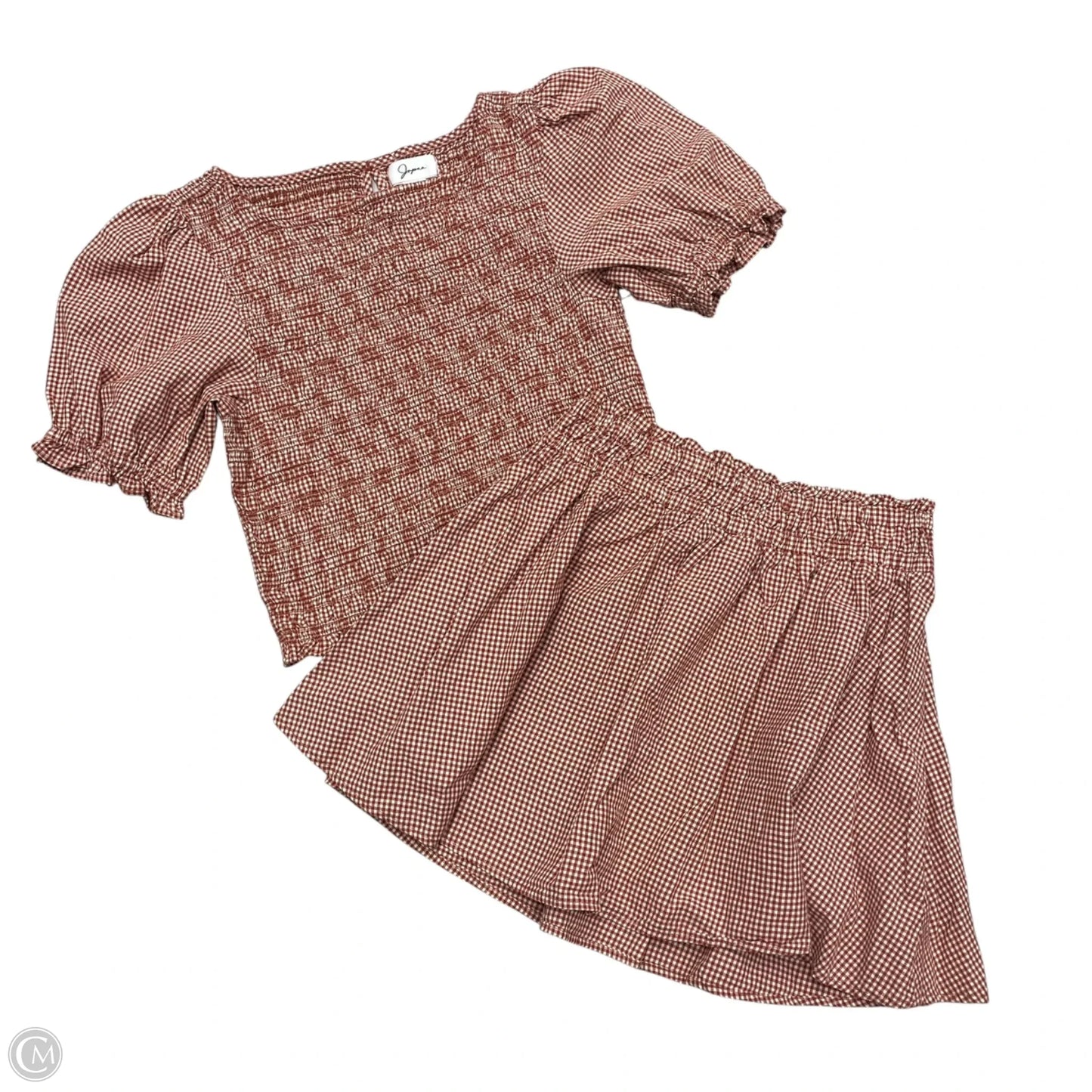 Skirt Set 2pc By Japna In Plaid Pattern, Size: M