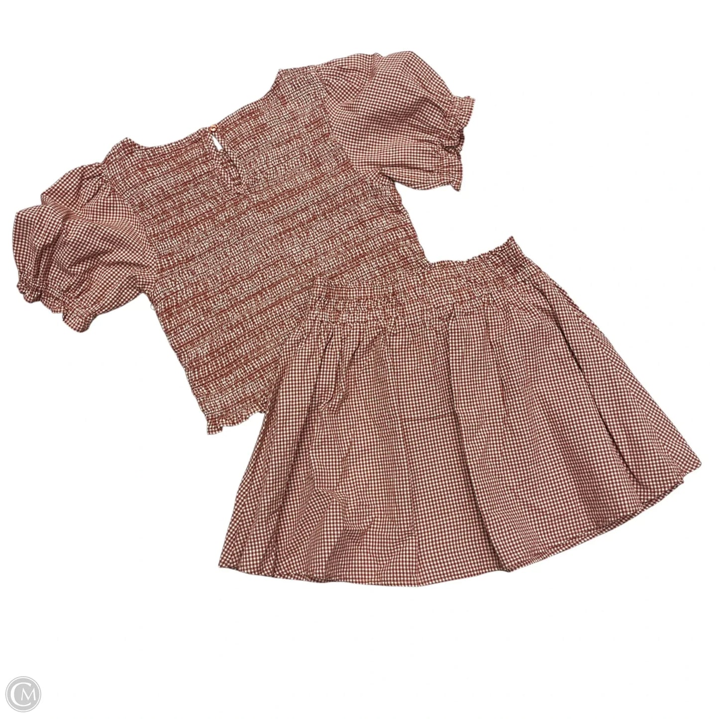 Skirt Set 2pc By Japna In Plaid Pattern, Size: M