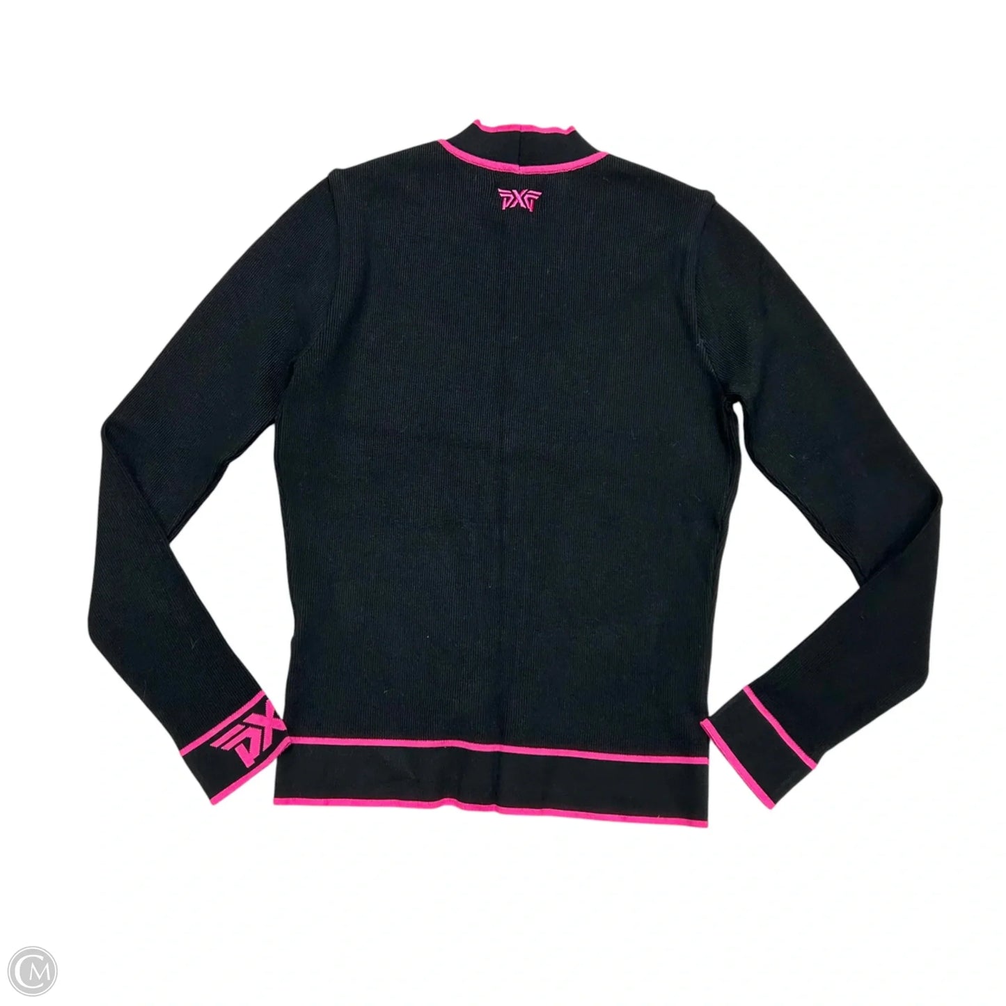 Sweater Cardigan By Pxg In Black & Pink, Size: Xs