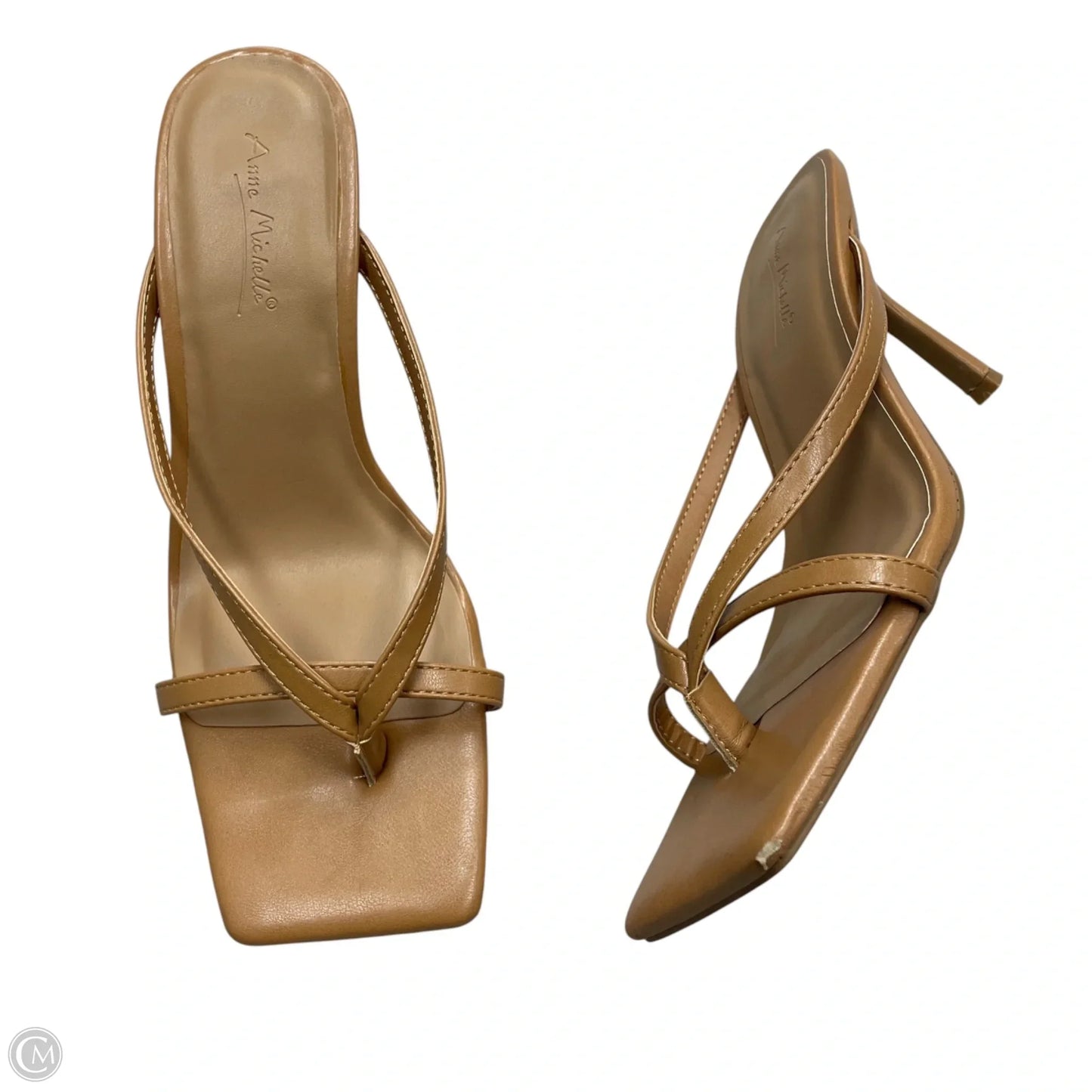 Sandals Heels Stiletto By Anne Michelle In Beige, Size: 8