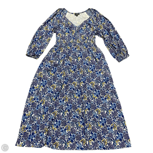 Dress Casual Maxi By J. Crew In Blue & Yellow, Size: S