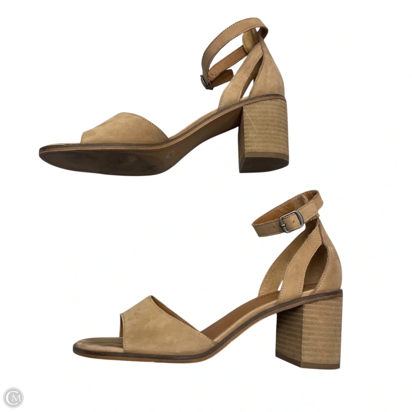 Sandals Heels Block By Lucky Brand In Tan, Size: 9