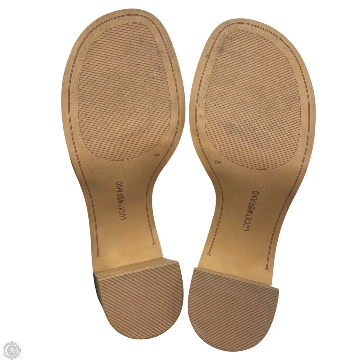 Sandals Heels Block By Lucky Brand In Tan, Size: 9