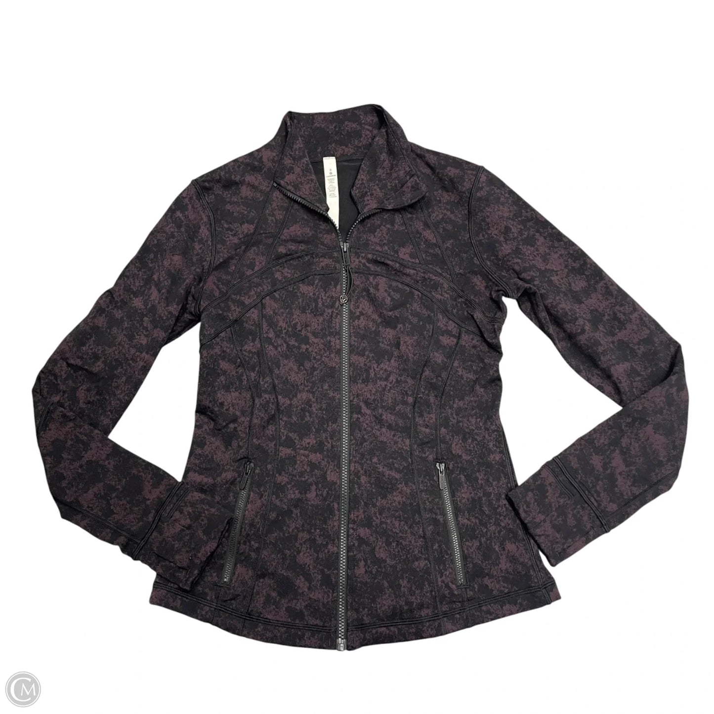 Athletic Jacket By Lululemon In Black & Purple, Size: M