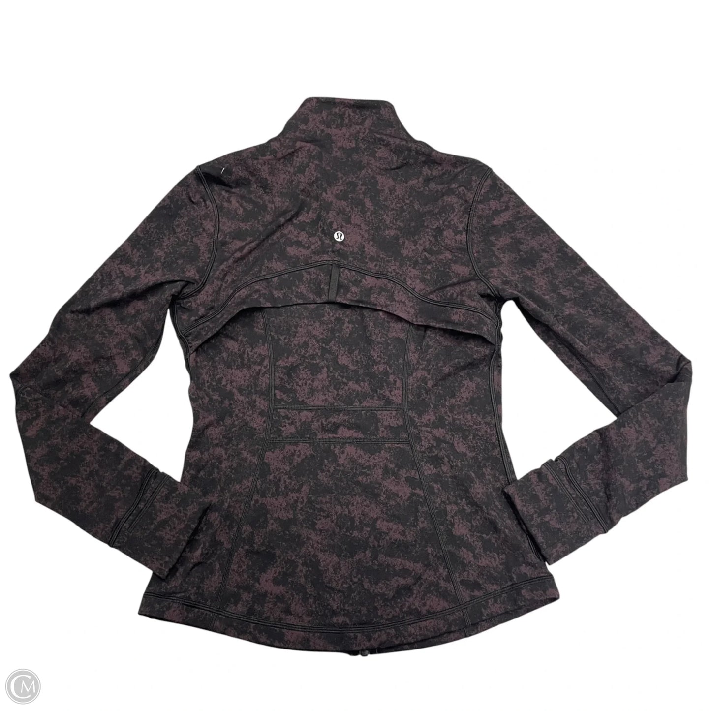 Athletic Jacket By Lululemon In Black & Purple, Size: M