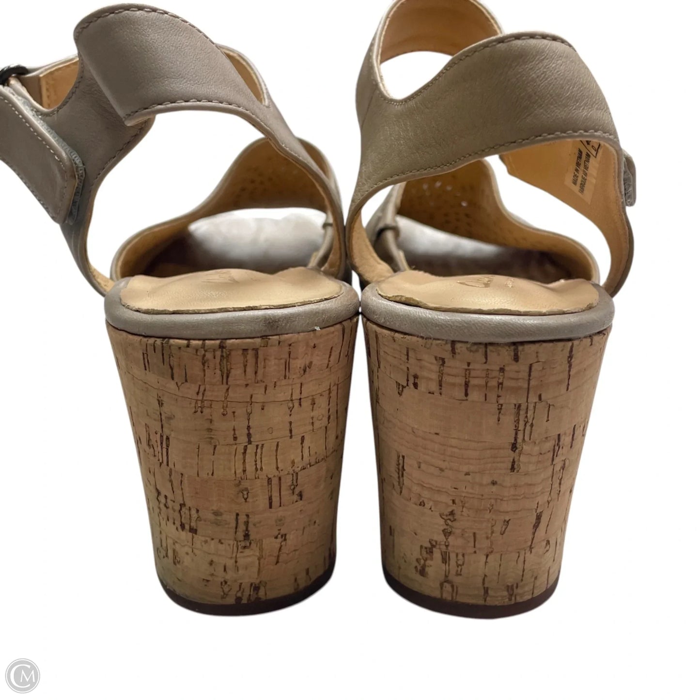 Sandals Heels Wedge By Clarks In Grey, Size: 7
