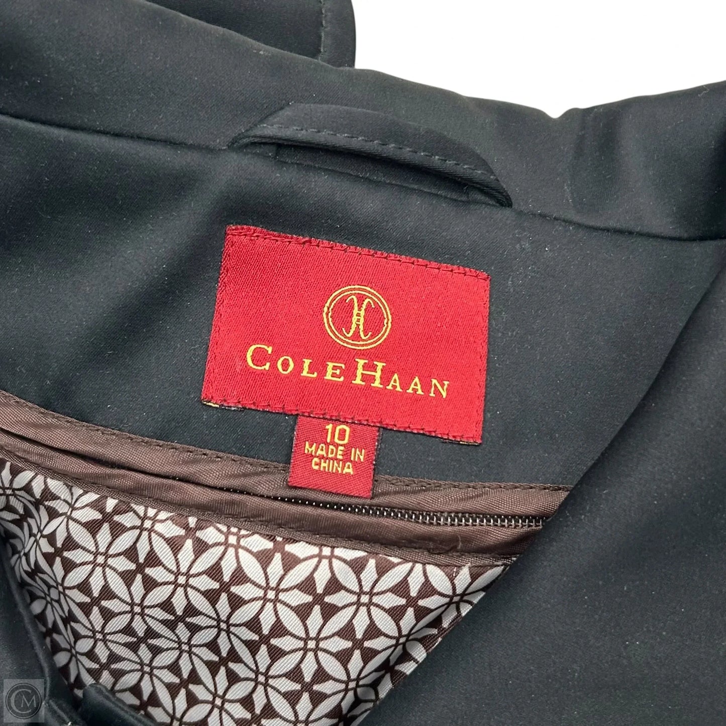 Coat Trench Coat By Cole-haan In Black, Size: M