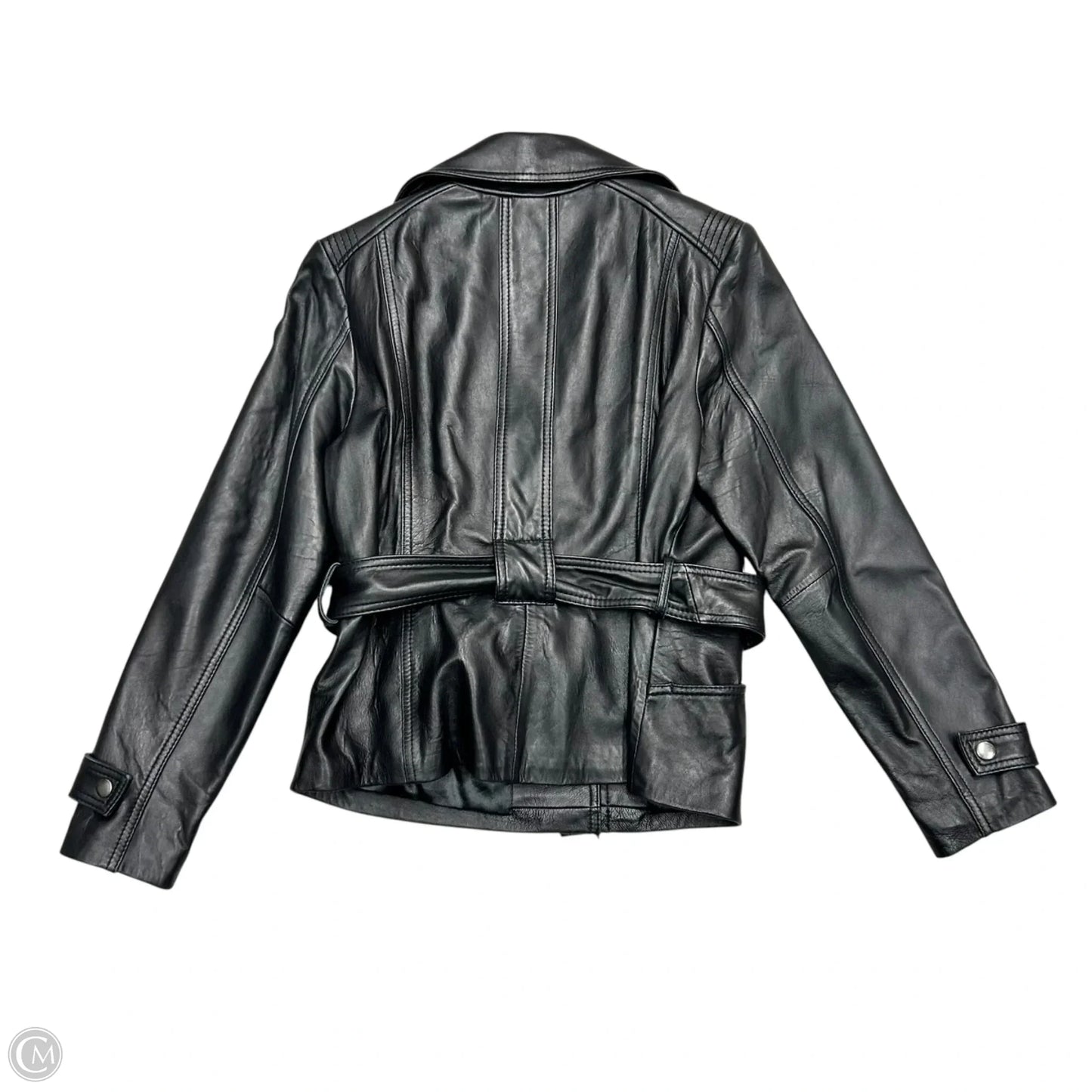 Coat Leather By Kenneth Cole In Black, Size: L