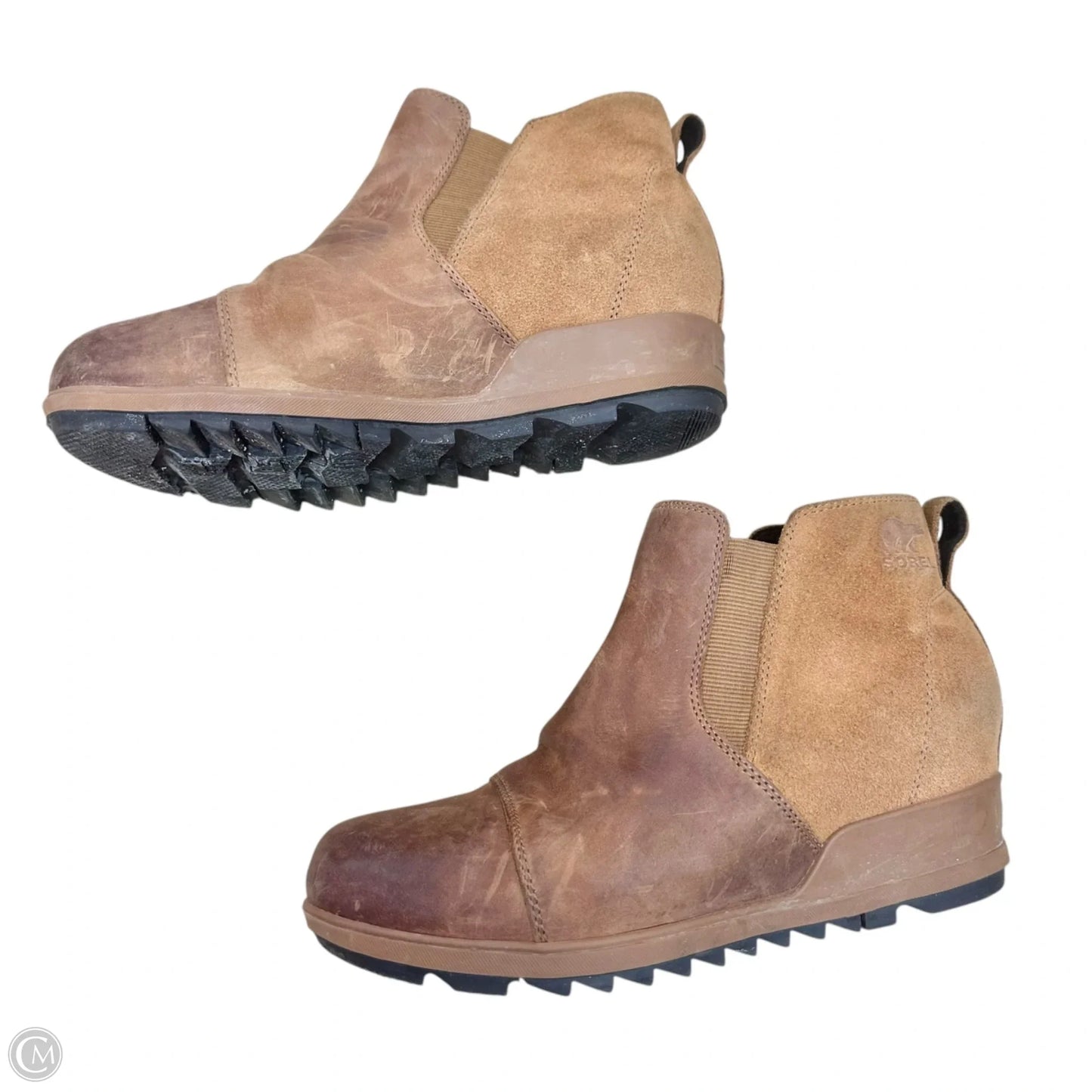 Boots Ankle Heels By Sorel In Tan, Size: 9.5