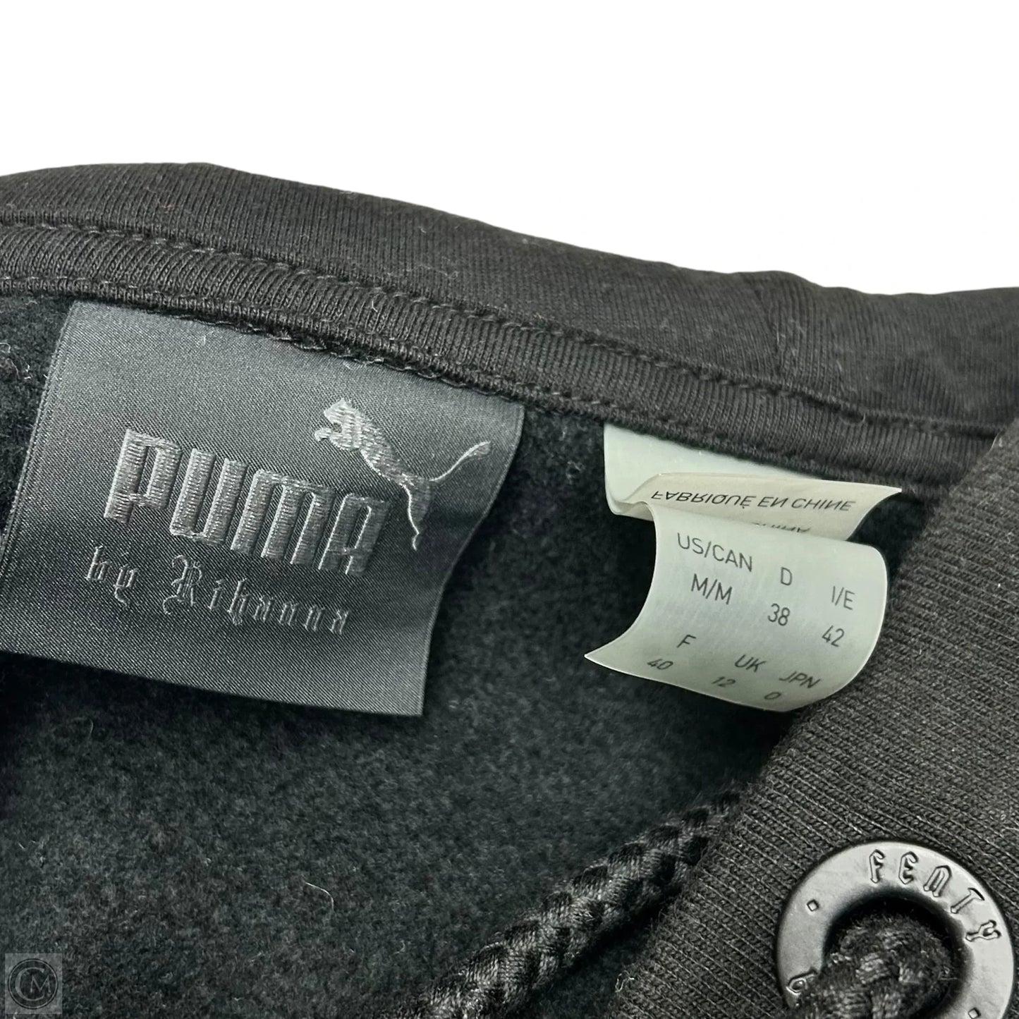 Athletic Sweatshirt Hoodie By Puma In Black & White, Size: M
