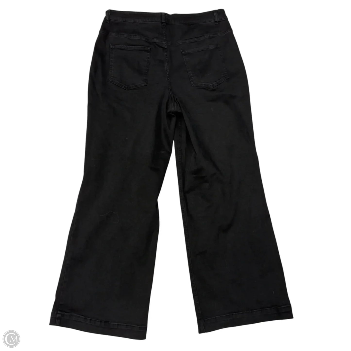 Jeans Wide Leg By Isaac Mizrahi Live Qvc In Black Denim, Size: 16