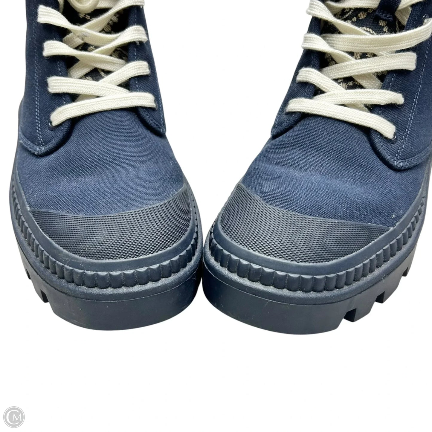 Boots Designer By Tory Burch In Blue & Cream, Size: 8.5