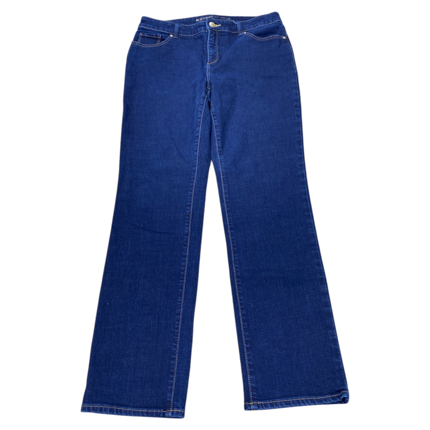 Jeans Straight By Chicos In Blue Denim, Size:10