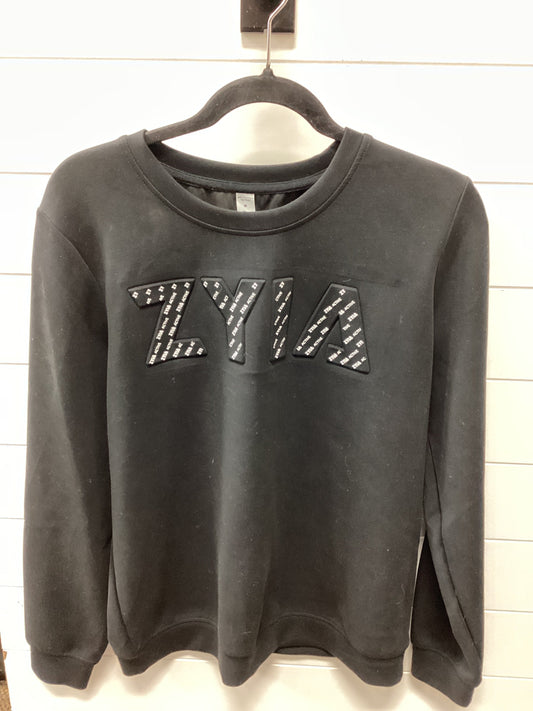 Athletic Sweatshirt Crewneck By Zyia In Black, Size:M