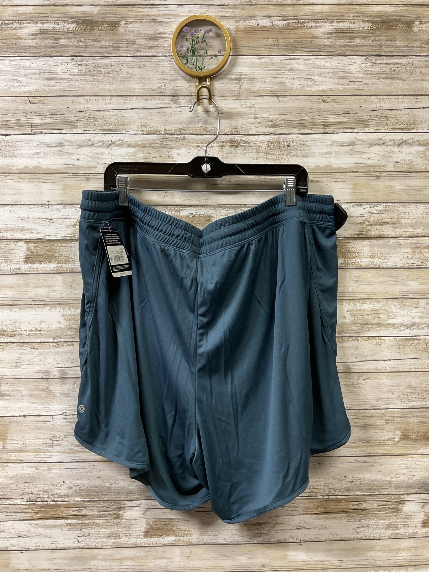 Athletic Shorts By Champion In Teal, Size:4X