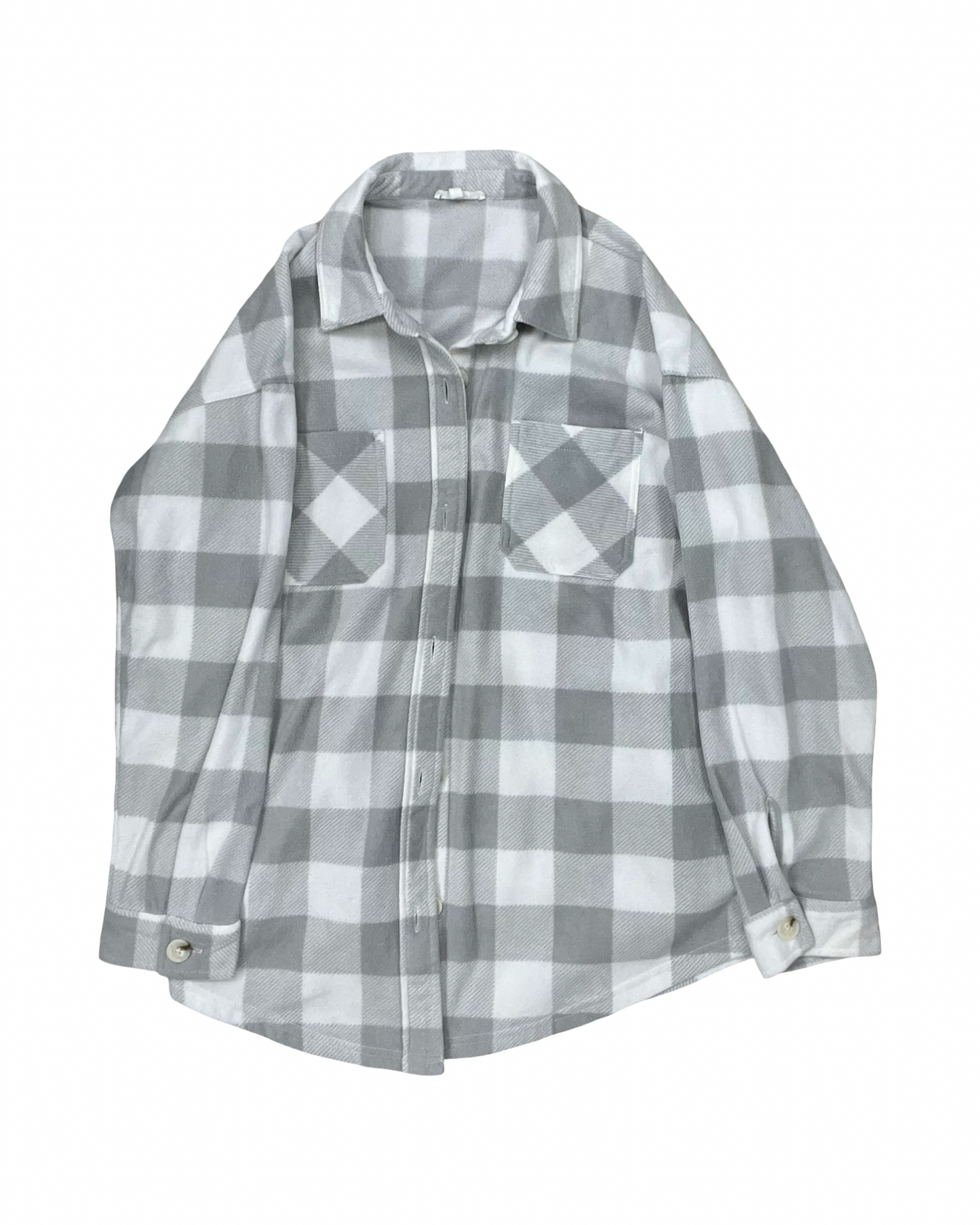 Jacket Shirt By Maurices In Grey & White, Size:L