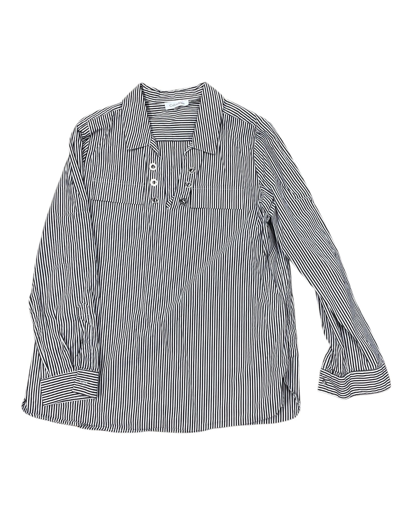 Top Ls By Calvin Klein In Black & White, Size:L