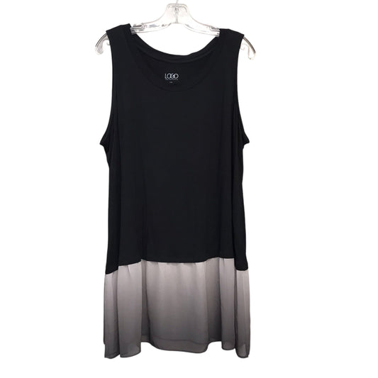 Top Sleeveless By Logo In Black, Size:2X