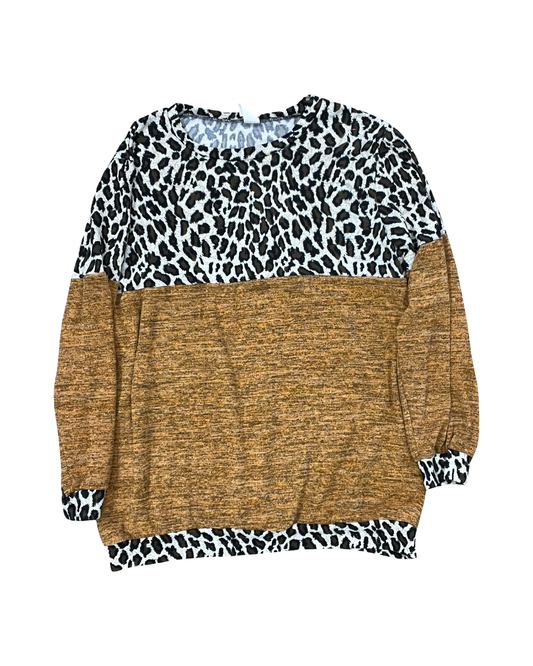 Top Ls By Clothes Mentor In Brown & Orange, Size:2X