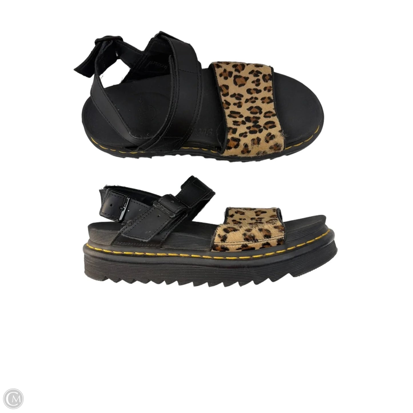 Sandals Designer By Dr Martens In Black & Brown, Size: 9