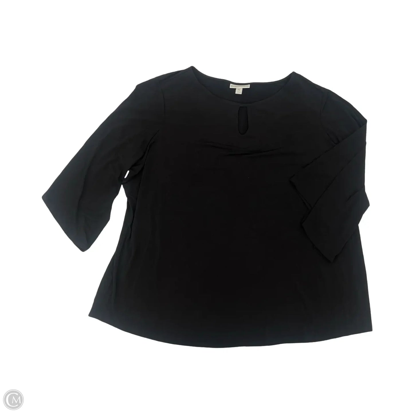 Blouse 3/4 Sleeve By Dana Buchman In Black, Size: 3x
