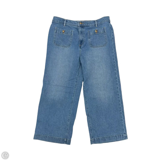 Jeans Wide Leg By Loft In Blue Denim, Size: 12