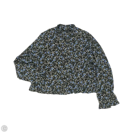 Blouse Long Sleeve By 41 Hawthorn In Floral Print, Size: Xl