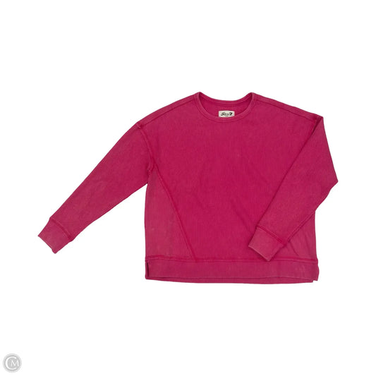 Top Long Sleeve By Seven 7 In Pink, Size: L
