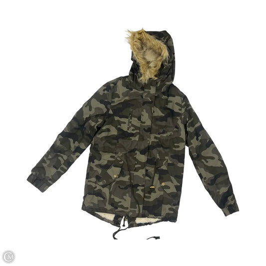 Coat Puffer & Quilted By Love Tree In Camouflage Print, Size: M