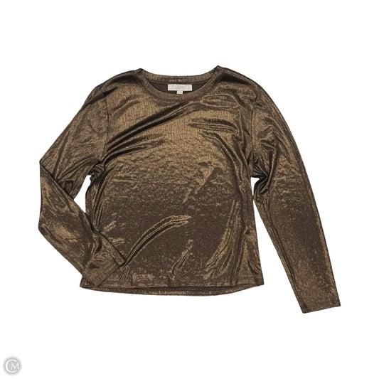 Blouse Long Sleeve By Loft In Brown, Size: Xl