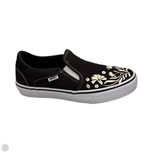 Shoes Flats By Vans In Black & Cream, Size: 8.5