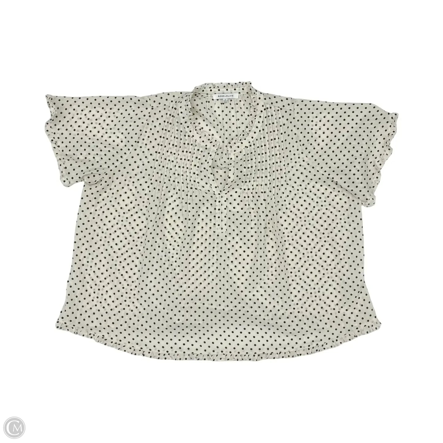 Blouse 3/4 Sleeve By Rose And Olive In Polkadot Pattern, Size: 1x