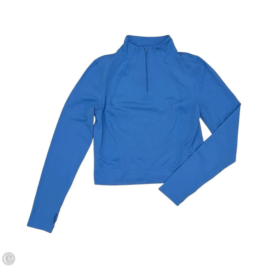 Athletic Top Long Sleeve Collar By Yogalicious In Blue, Size: Xl