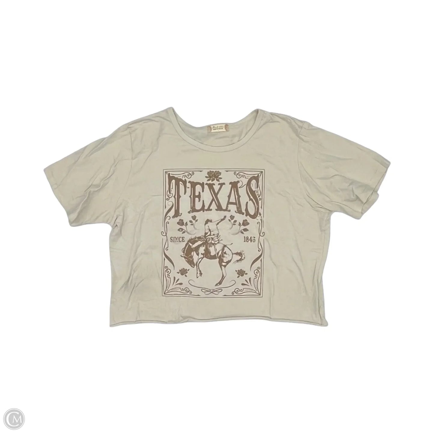 Top Short Sleeve By Altard State In Tan, Size: L