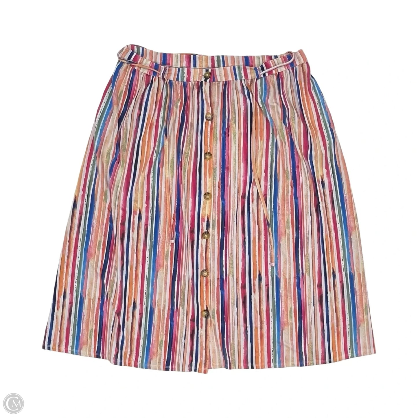 Skirt Midi By Terra & Sky In Striped Pattern, Size: 14
