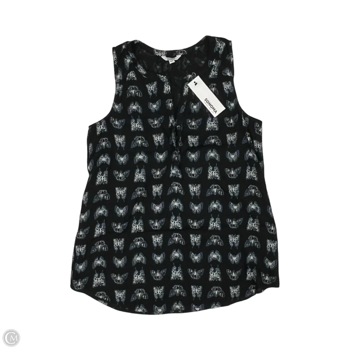 Blouse Sleeveless By Sonoma In Black & Blue, Size: Xs