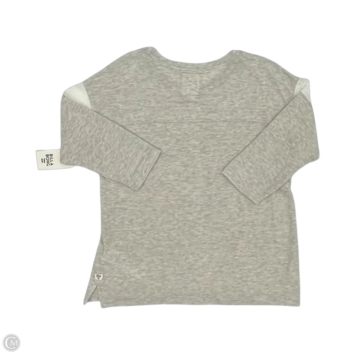 Top 3/4 Sleeve By Billabong In Grey, Size: L