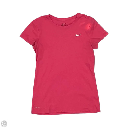 Athletic Top Short Sleeve By Nike In Pink, Size: S