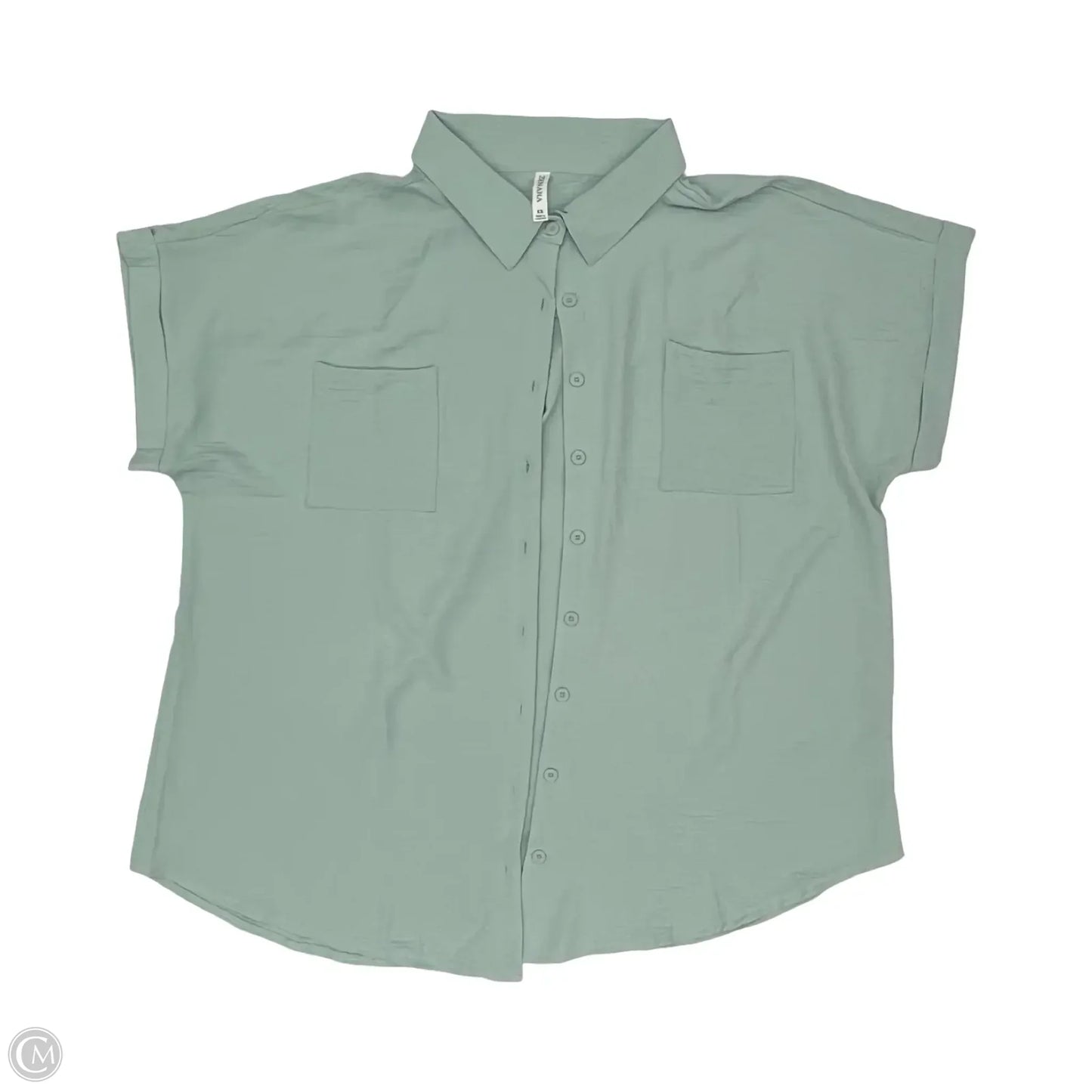 Blouse Short Sleeve By Zenana In Green, Size: 3x