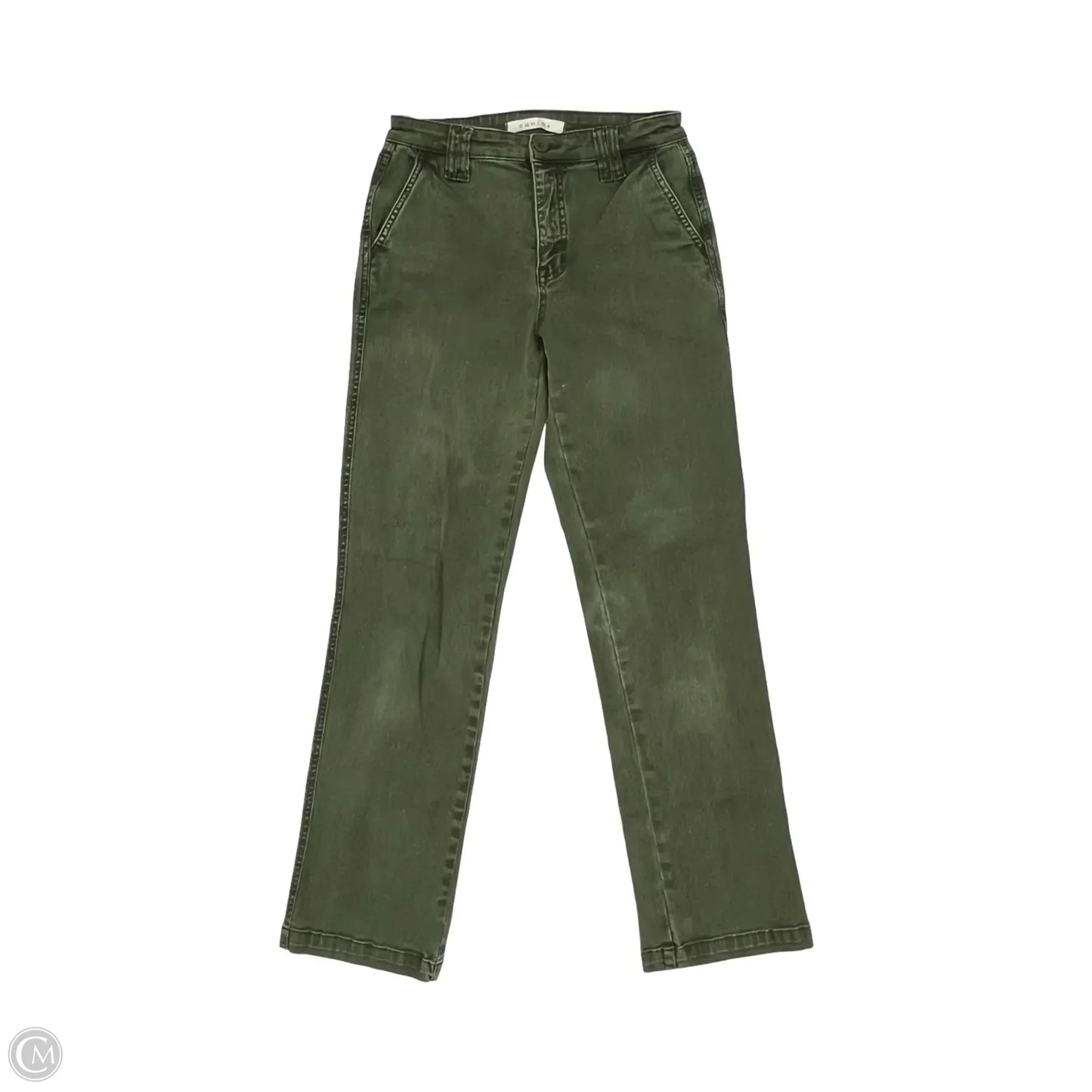 Jeans Straight By Eunina In Green Denim, Size: 0