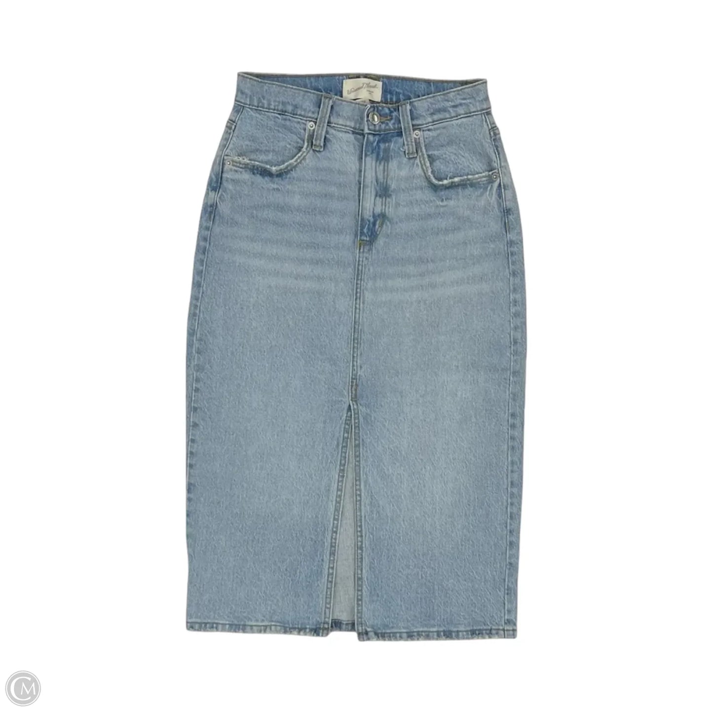 Skirt Midi By Universal Thread In Blue Denim, Size: 0