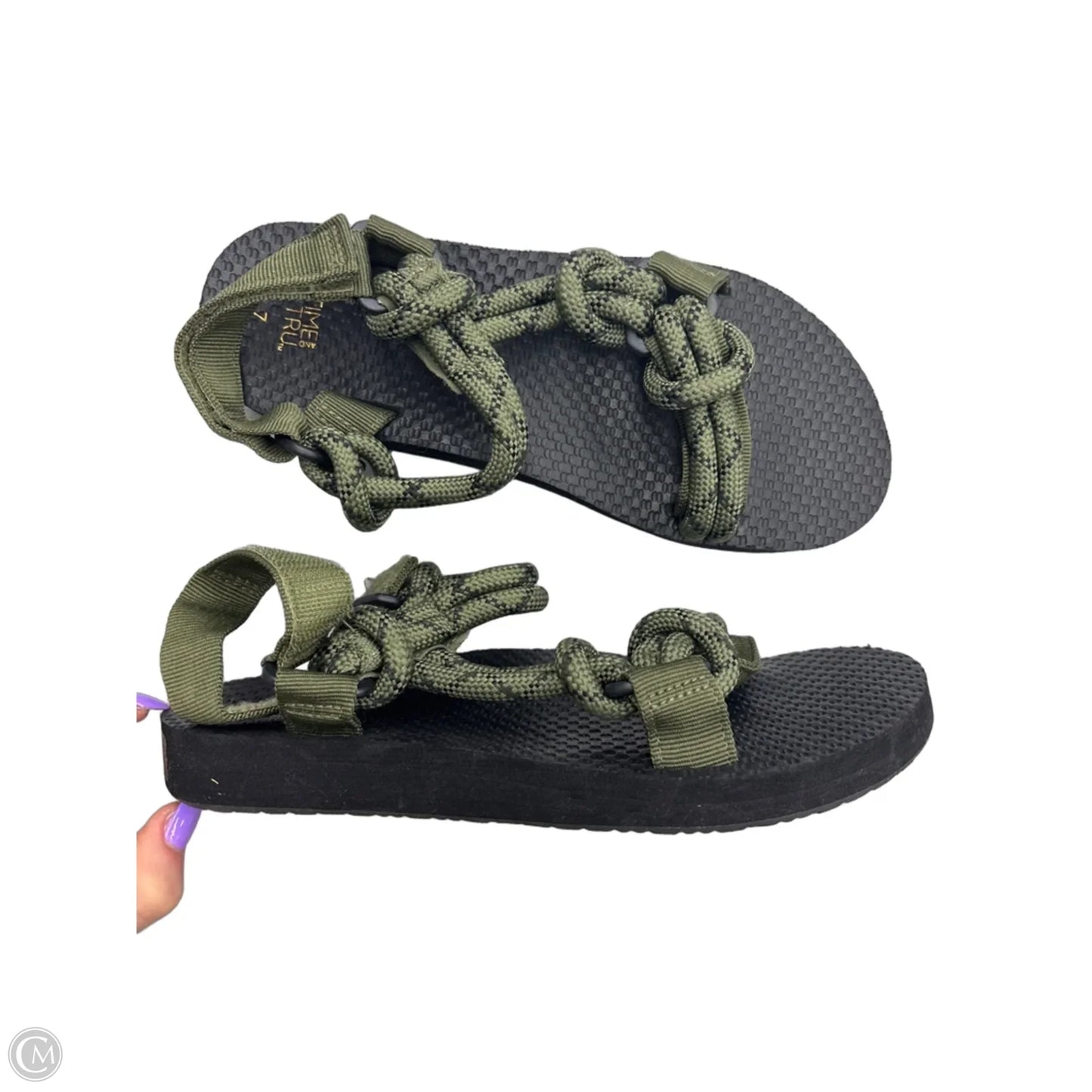 Sandals Sport By Time And Tru In Green, Size: 7