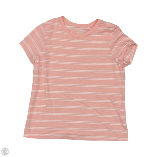 Top Short Sleeve By Time And Tru In Pink & White, Size: L