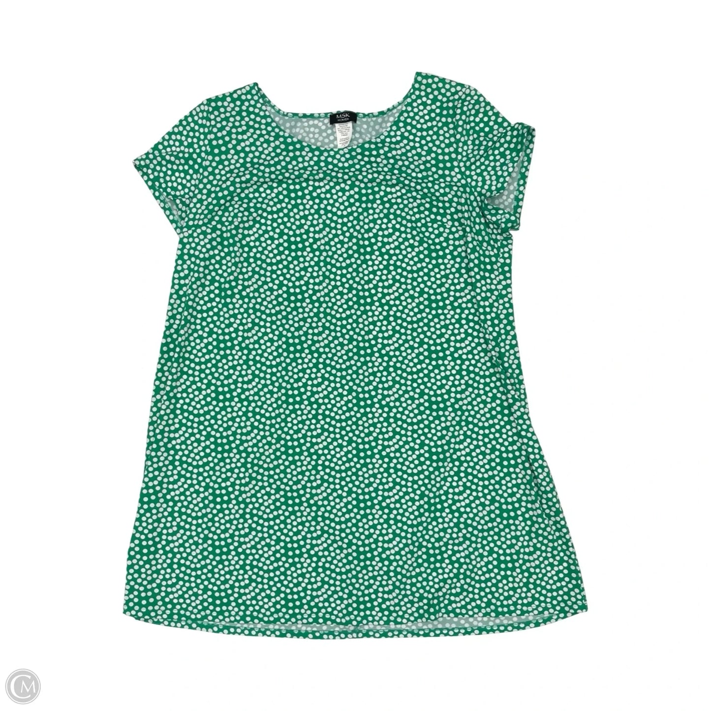 Dress Casual Short By Msk In Green & White, Size: 3x