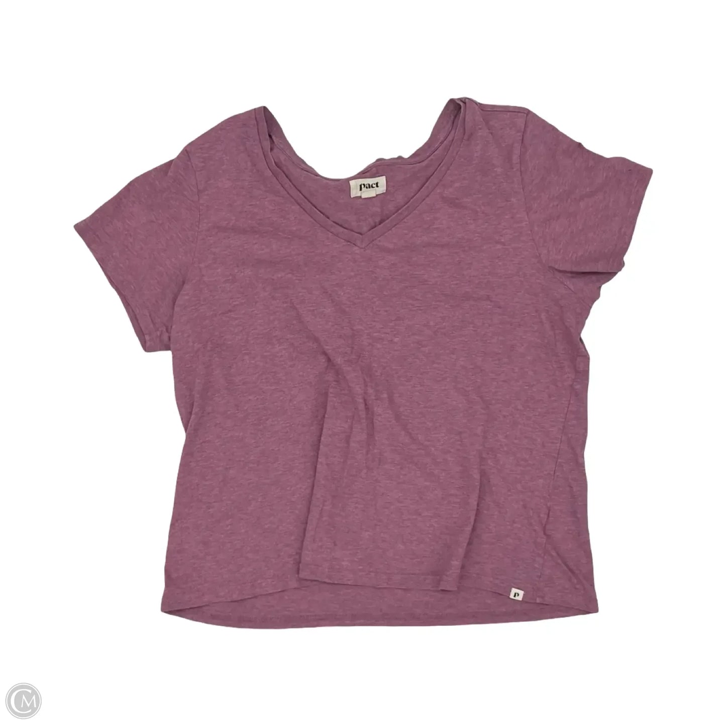 Top Short Sleeve By Pact In Purple, Size: L