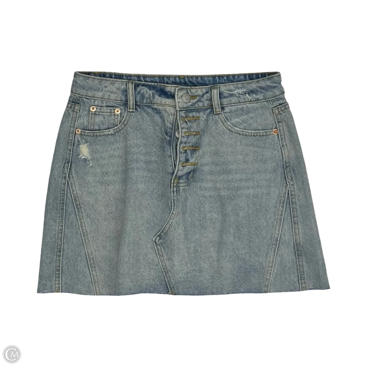 Skirt Mini & Short By Dee Elly In Blue Denim, Size: L